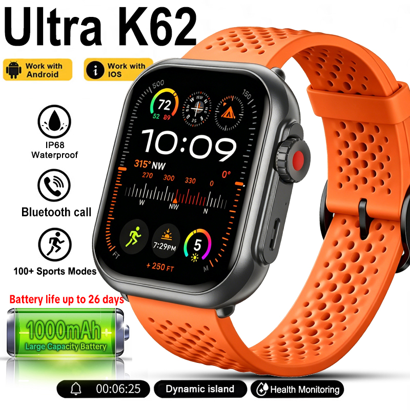 Smartwatch Watches For Girls - นาฬิกาอัจฉริยะรุ่นใหม่ Watch Ultra K62 สำหรับผู้ชายและผู้หญิง แบตเตอรี่