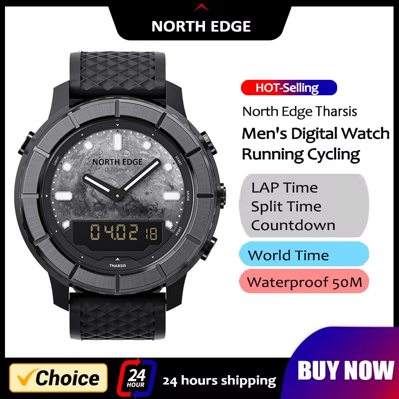 Altimeter Compass Watch - NORTH EDGE 2026 THARSIS นาฬิกาผู้ชายคาร์บอนไฟเบอร์ กันน้ำ