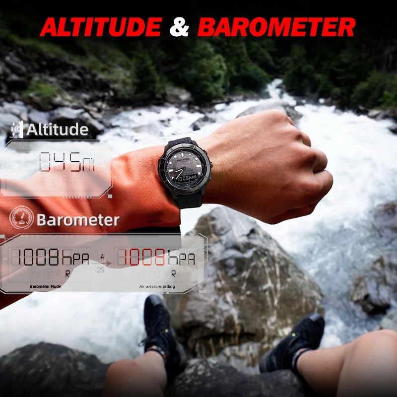 Altimeter Compass Watch - นาฬิกาข้อมือคาร์บอนไฟเบอร์สำหรับผู้ชาย NORTH EDGE 2026 THARSIS กันน้ำ