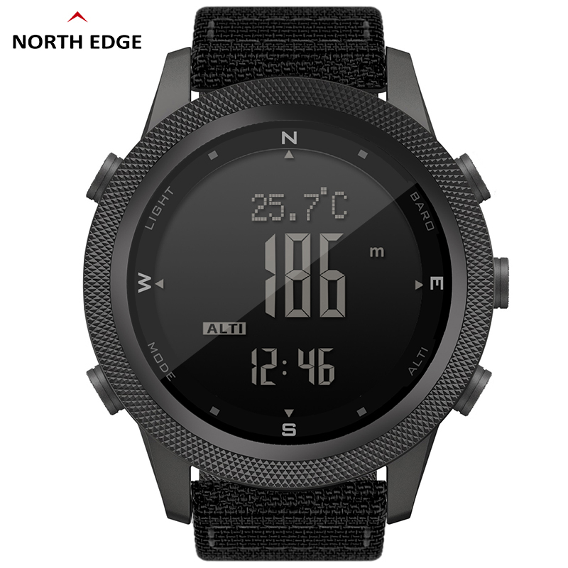 Altimeter Compass Watch - North EDGE Apache-46นาฬิกาดิจิตอลของผู้ชายมาตรวัดความสูงบารอมิเตอร์, มาตรวัดความสูงวัดความสูงกลางแจ้งกีฬาวิ่งว่ายน้ำกลางแจ้ง Jam Tangan