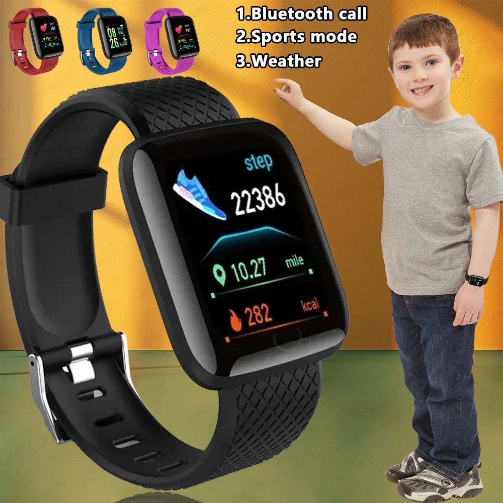 Smartwatch Watches For Kids - 2024 ใหม่สําหรับมัลติฟังก์ชั่นสมาร์ทนาฬิกาเด็กชายหญิงข้อความเตือนการควบคุมเพลงกีฬาขั้นตอนแคลอรี่ 116 Smartwatch นาฬิกาปลุก