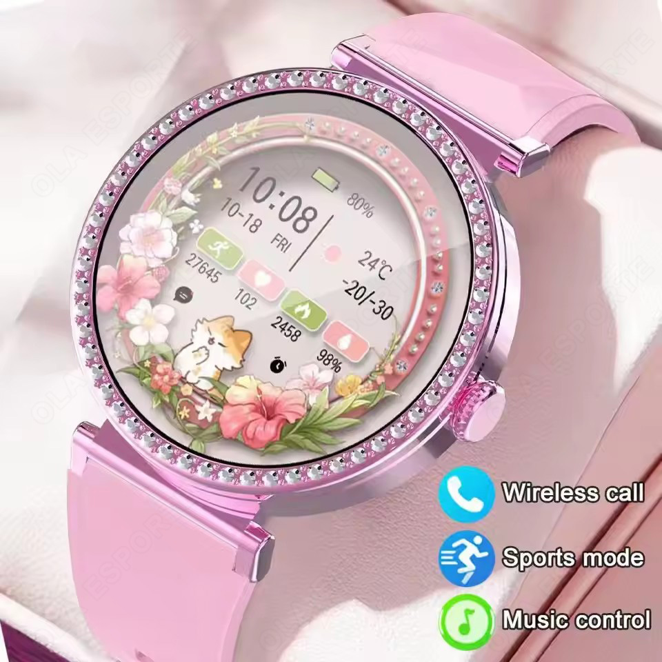 Watches Ladies Smartwatch - สมาร์ทวอทช์แฟชั่นหรูหราสำหรับผู้หญิง พร้อมฟังก์ชั่นแจ้งเตือนสุขภาพ ฟังเพลงผ่านบลูทูธ นาฬิกาสมาร์ทแฟชั่นสำหรับผู้หญิง ของขวัญวันหยุด 2026