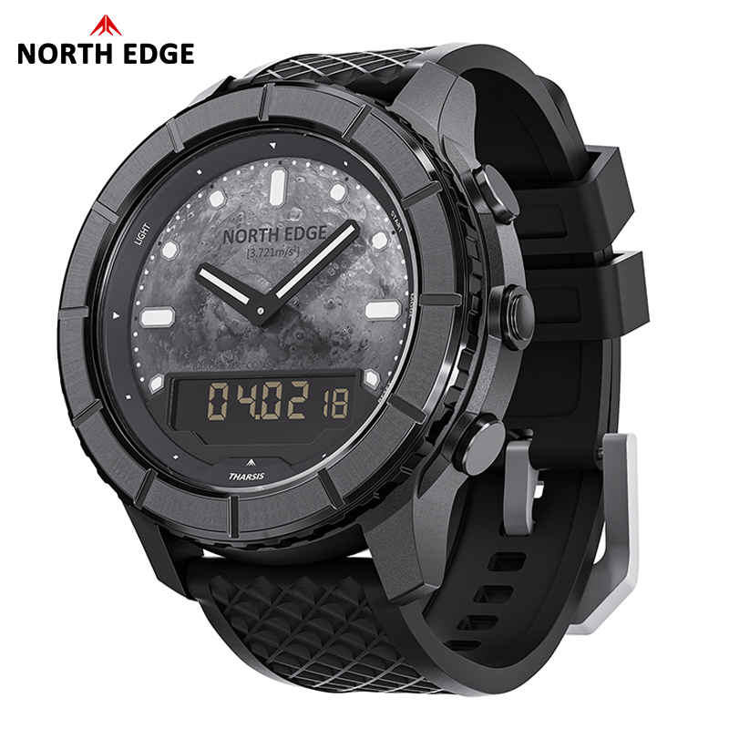 Altimeter Compass Watch - นาฬิกาดิจิตอลคาร์บอนไฟเบอร์ NORTH EDGE THARSIS สำหรับผู้ชาย กันน้ำ