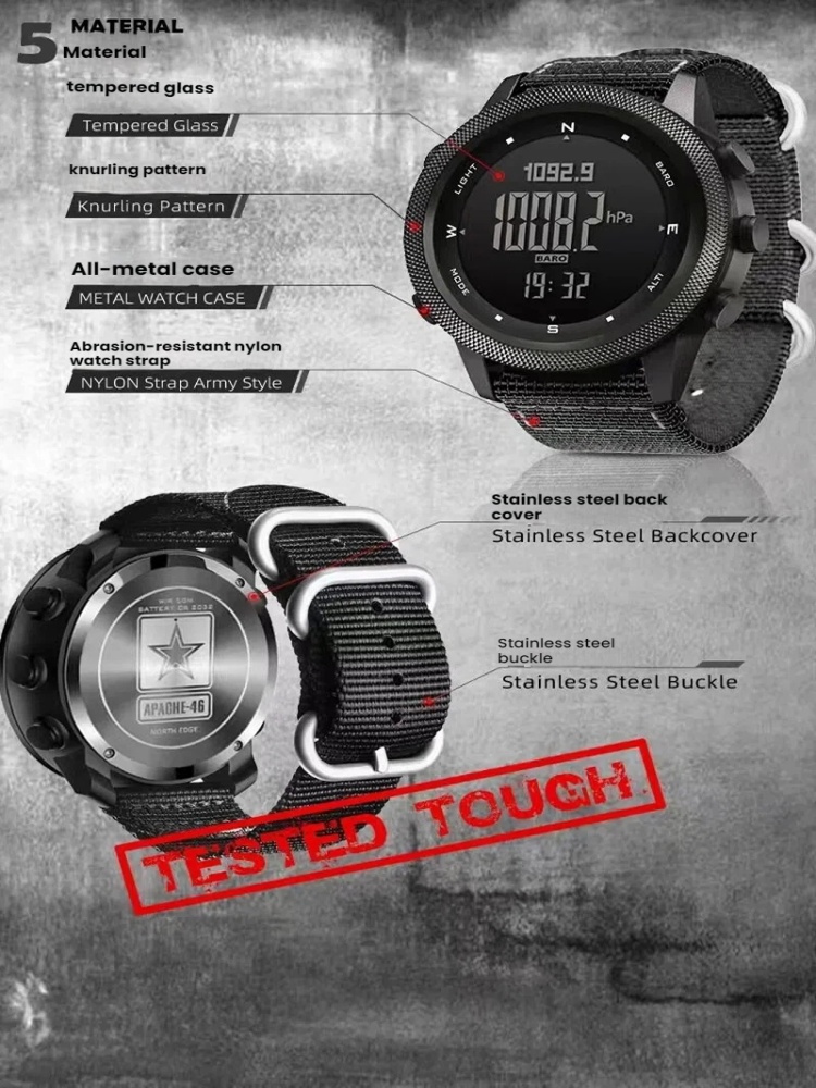 นาฬิกาข้อมือสำหรับผู้ชาย NORTH - Altimeter Compass Watch บทวิจารณ์และราคา