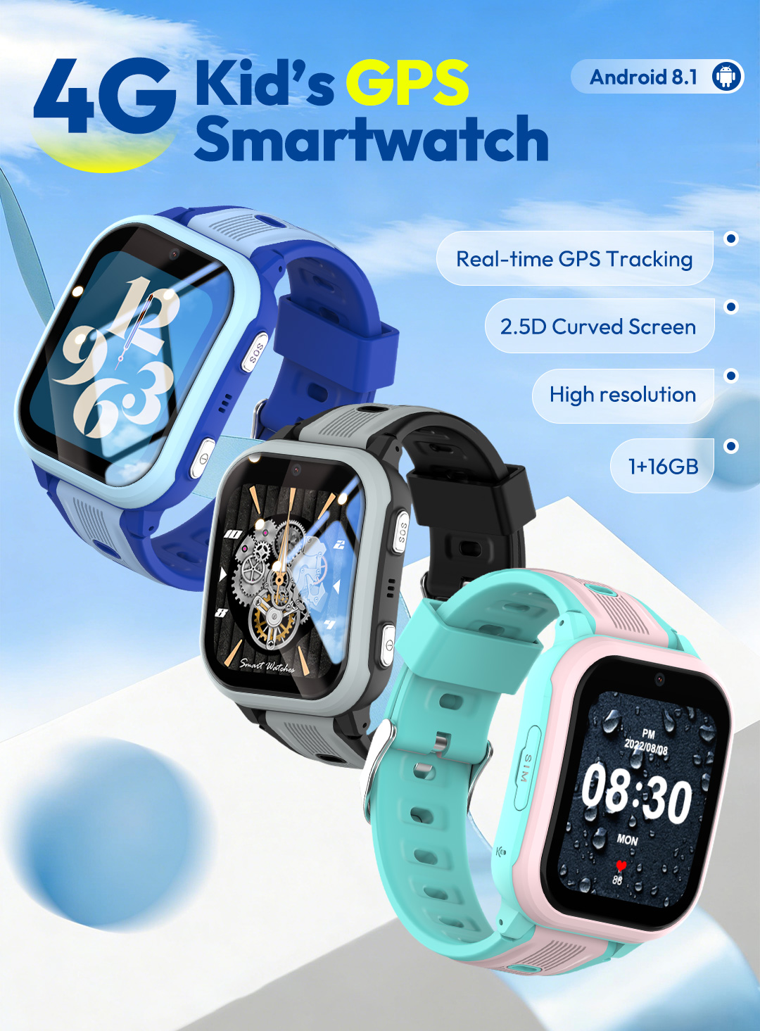 KT41 สมาร์ทวอทช์ - นาฬิกาโทรศั - Smartwatch Watches For Kids With Gps บทวิจารณ์และราคา