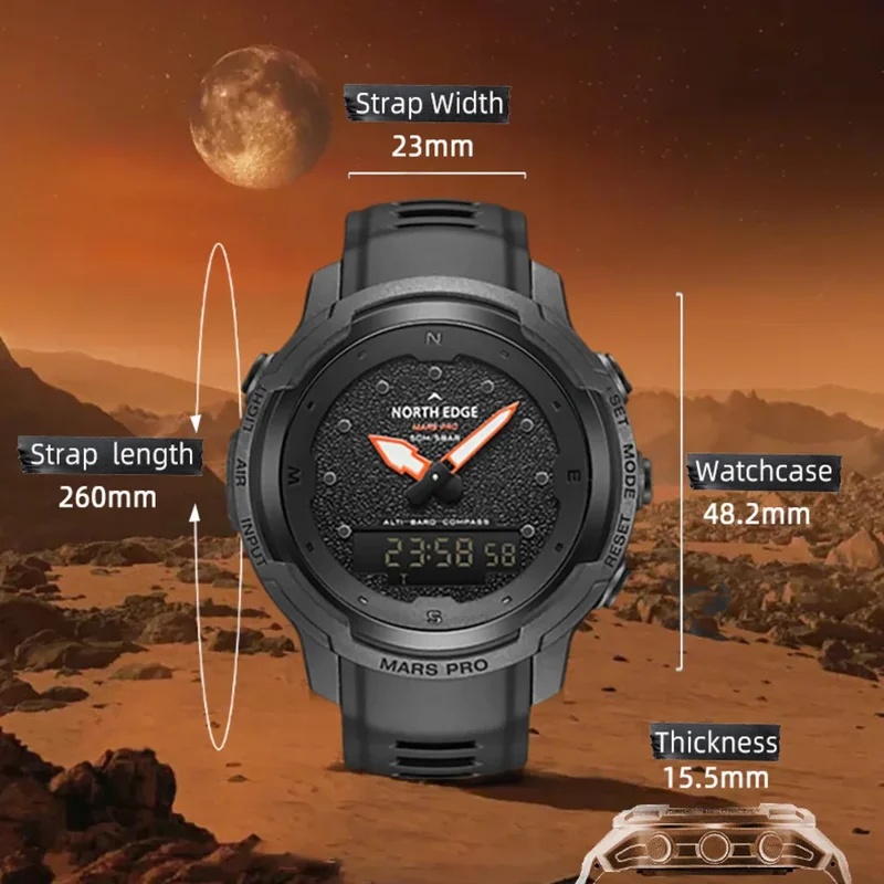 นาฬิกาข้อมือสำหรับผู้ชาย NORTH - Altimeter Compass Watch บทวิจารณ์และราคา